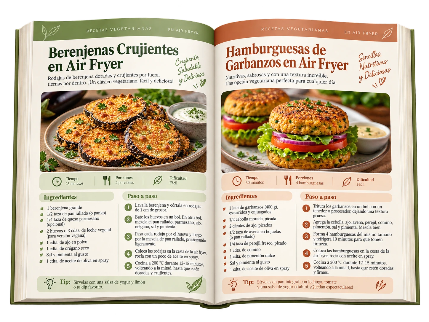 +100 Recetas Vegetarianas en Air Fryer - vista interna